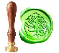 Cteb Monstera Ceriman Green Plant Wax Seal stamp kit decora Gift Cards Weding inviti buste Letetrs ceralacca sigillo timbro Stamp(Wood Handle& Brass Head)