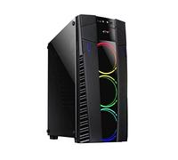 CASE CTESPORTS GAMING ATX VELA ACCIAIO VETRO HD AUDIO USB 3.0 3 VENTOLE RAINBOW