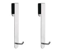 CTForest 2 ganci per doccia senza foratura, ganci per doccia da parete, ganci per cabina doccia, adatti per porte in vetro del bagno (argento)