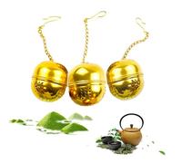 CTForest 3 Pezzi 4 x 4.5 CM Infusore per Tè a Forma di Palla Acciaio Inossidabile, Infusori the e Tisane di Tè Sfuse Fini, Spezie, Condimenti, Teiere (Oro)