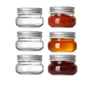 CTForest 6 Pezzi Vasetti Vetro Piccoli da 150ml, Vasetti Vetro con Coperchio,per Conserve, per Marmellata, Miele Sottaceti, Preparazione e Conservazione dei Pasti