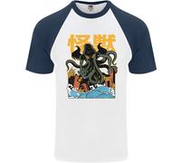 Cthulhu Anime Giapponesi Kraken Uomo S/S Baseball T-Shirt