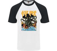 Cthulhu Anime Giapponesi Kraken Uomo S/S Baseball T-Shirt