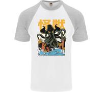 Cthulhu Anime Giapponesi Kraken Uomo S/S Baseball T-Shirt