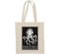 Cthulhu H.P. Lovecraft Horror Artwork - Borsa tote in cotone naturale, colore: Bianco