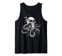 Cthulhu Kraken Skull Polpo Grafico Nautico Mostro Marino Canotta