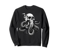 Cthulhu Kraken Skull Polpo Grafico Nautico Mostro Marino Felpa