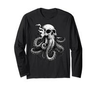 Cthulhu Kraken Skull Polpo Grafico Nautico Mostro Marino Maglia a Manica