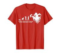 Cthulhu Mythos Evolution Theory Lovecraft Gioco di Ruolo Maglietta, Uomo, Rosso, 3XL