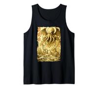 Cthulhu Sea Battle Vintage Giapponese Guerra Nave Mostro Mare Canotta