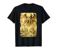 Cthulhu Sea Battle Vintage Giapponese Guerra Nave Mostro Mare Maglietta