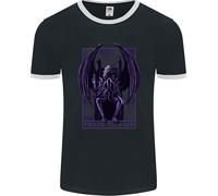 Cthulhu Segui Il Tuo Dio Kraken Mitologia Uomo Ringer T-Shirt FotL