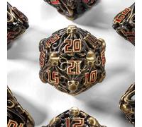 Cthulhu, set di 7 dadi in metallo cavi, adatti per Dungeons e Dragon RPG D&D Explorers Savage World e giochi da tavolo, dadi poliedrici D20 D12 D10 D8 D6 D4 D100