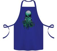 Cthulhu Verde Kraken Octopus Teschio Cotone Grembiule 100% Biologico