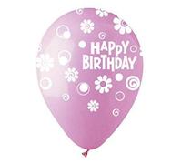 CTI Palloncini in lattice 95005104 All Round Happy Birthday Daisies rosa, 30,5 cm
