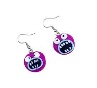 CTIRCHIU 1 Coppia piccolo gancio per l'orecchio del mostro Orecchini a pensione viola orecchini a gancio regalini compleanno regalini fine compleanno carattere divertente eardrop