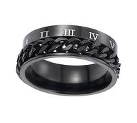 CTIRCHIU 1pezzi Anello Decorativo Acciaio Titanio Con Numeri Romani Anello Unisex Per Occasioni Speciali e Gioielli Alla Moda