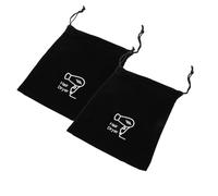 CTIRCHIU 2 Pezzi Borsa Porta Asciugacapelli Vellutato Nero, Sacchetti Resistenti All'acqua Chiusura a Coulisse, Organizer Multiuso per Viaggi