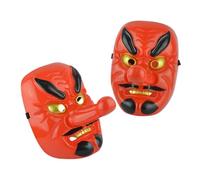 CTIRCHIU 2pezzi Maschere Samurai Per Cosplay e Festival Giapponesi Da Maschere Tengu Rosse Per Performance Teatrali e Feste Mascherate