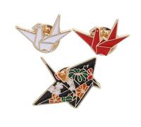 CTIRCHIU 3 Set Spilla Spilla Carino Spilla Smaltata Gru Origami Spilla Dell'orgoglio Divertente Distintivo Dello Zaino Perni Spilla Distintivo Pin Divertenti Black 3 Pezzi*3