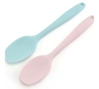CTIRCHIU 4pezzi Cucchiai in Silicone Rosa Utensili Cucina Leggeri e Resistenti per Mescolare e Servire Porridge Zuppe e Stufati Manico Ergonomico per Casa e Ristoranti