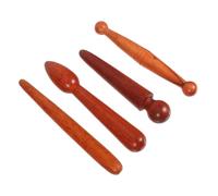 CTIRCHIU 4pezzi Strumenti Massaggio in Legno Naturale Per Riflessologia Piedi e Mani Bastoncini Digitopressione Manuale Per Punti Di Agopuntura Massaggiatore Palmare Tradizionale Cinese Per