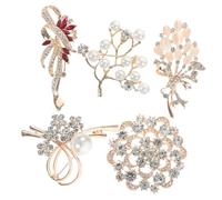 CTIRCHIU 5 Pezzi Fibbia antiesplosione per Pin del vestito spillo regolabile Pin di sicurezza decorativa cucire sicurezza d'epoca moda spille da balia oversize Metallo Golden