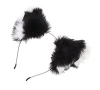 CTIRCHIU Cerchietto Chioma Orecchie di Peluche Artificiale Bianco Creativo e Carino per Cosplay, Decorazione per Feste di Natale e Compleanni