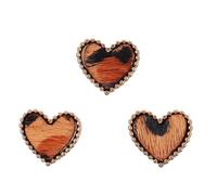 CTIRCHIU Chiodini Decorativi per Cinturino Smartwatch in Lega, 3 Pezzi | Forma a Cuore, Stile Gioiello Motivo Leopardato e Colore Acceso, per Uso Quotidiano