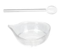 CTIRCHIU Ciotola in Vetro Trasparente per Olio Essenziale con Cucchiaio, Facile da Pulire dal Design alla Moda, per Miscelare Maschere Fai da Te a Casa in Salone di Bellezza