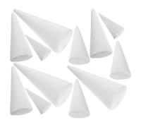 CTIRCHIU Coni in Schiuma di Polistirolo Bianco 12 Pezzi Base Versatile Superficie Liscia per Decorazioni Natalizie e Fai da Te per attività Creative Invernali