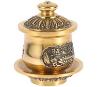 CTIRCHIU Coppa di Rame per Tempio Incisioni Sacre, Tazza D'acqua Benedetta in Rame Puro per Offerte Religiose, Decorazione per Casa e Meditazione