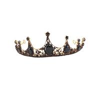 CTIRCHIU Corona Barocca Nera Cristallo e Strass Leggera Tiara Elegante Per Sposa Festa e Addio Al Nubilato Accessorio Vintage Per Donna Principessa