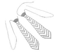 CTIRCHIU Cravatte Accessori Trendy e Resistenti 2 Pezzi a Forma di Freccia con Pietre Decorative in Lega di Rame Argento per Donna e Uomo per Matrimonio e Cosplay