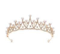 CTIRCHIU Diadema Principessa Barocco in Lega con Cristalli e Perle per Sposa e Cerimonie
