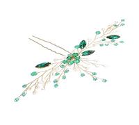 CTIRCHIU Forcina per Chioma Sposa Cristalli Verdi a Forma a U, Accessorio Raffinato e Pratico in Lega Decorazioni Brillanti, per Matrimonio