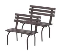 CTIRCHIU Panchina Miniatura in Ferro per Giardino, 2 Pezzi Decorazione | Accessori Realistici per Case delle Bambole e Diorami, Dettagli Intricati, Nero