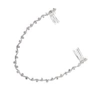 CTIRCHIU Pettine per Chioma da Sposa Elegante in Lega di Zinco Catena e Strass Argento, Accessorio Delicato per Occasioni Speciali e Servizi Fotografici