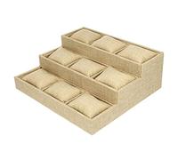 CTIRCHIU Porta Orologi in Juta Vassoio Organizzativo Da Scrivania Per Esporre e Conservare Orologi Contenitore Multi Accessori