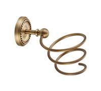 CTIRCHIU Porta Phon da Muro in Ottone Color Oro Stile Classico Antico Base Circolare e Forma a Spirale per Organizzare Asciugacapelli e Accessori Bagno in Bagno o Toilette