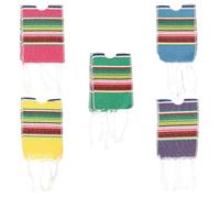 CTIRCHIU Set in Cotone Poncho Arcobaleno Copribottiglie Messicano 5 Pezzi per Bottiglie di Birra e Condimenti per Celebrazioni Come Cinco De Mayo e Matrimoni