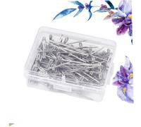 CTIRCHIU Spilli a T in Acciaio Inossidabile 100 Pezzi 53 Mm per Parrucche e Cucito, Ago a Uncino Dritto Multifunzione con Custodia Portatile per Styling e Progetti Artigianali