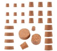 CTIRCHIU Tappi di Sughero e Resistente per Bottiglie di Vino Set di 30 Tappi Riutilizzabili Design Conico per Barattoli e Damigiane, per Casa e Ristorante