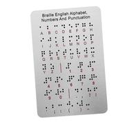 CTIRCHIU Tavola Dell’alfabeto Braille in Acciaio Inox Argento, con Puntini in Rilievo e Design per Principianti, per Aula ed Educazione