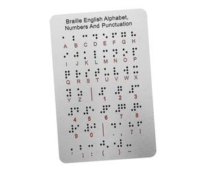 CTIRCHIU Tavola Dell’alfabeto Braille in Acciaio Inox Argento, con Puntini in Rilievo e Design per Principianti, per Aula ed Educazione