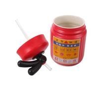 CTIRCHIU Tazza da Caffè in Ceramica da 400ml a Forma di Estintore con Coperchio e Cannuccia, Antigoccia e Resistente alle Macchie, per Feste di Compleanno e Vigili del Fuoco