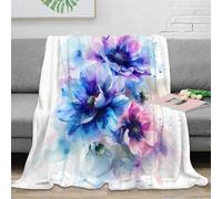 CTJQHVKZ stampa 3D acquerello flow coperta da camera da letto microfibra biancheria da letto anti-pilling plaid da camera morbido per giovani single in casa abstract floreale ar 70×80inch(180x200cm)