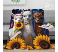 CTJQHVKZ stampa 3D Alpaca trio coperta termica microfibra biancheria da letto non perde pelo coperta da letto calda per regali per notti fredde cartone animato fantastico 80×90inch(200x230cm)