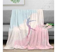 CTJQHVKZ stampa 3D ballet dancer silhouette coperta per tutte le stagioni microfibra biancheria da letto versatile coperta in pile morbida per regali di Natale artistic pastel 70×80inch(180x200cm)