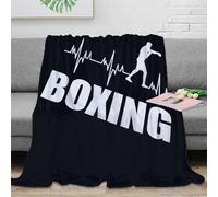 CTJQHVKZ stampa 3D Boxing workout coperta da ufficio microfibra biancheria da letto compatta coperta da pisolino morbida e calda lavabile in lavatrice per pause Athletic motion 80×90inch(200x230cm)